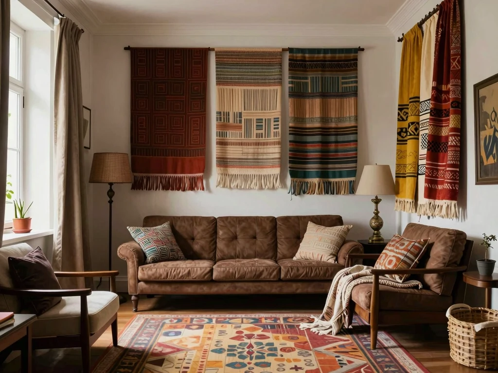 Eclectisch interieur met diverse textiel