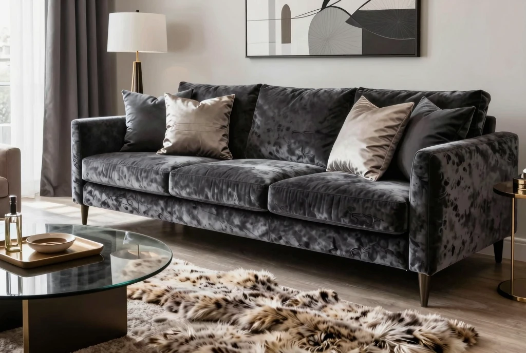 Moderne woonkamer met luxe textiel