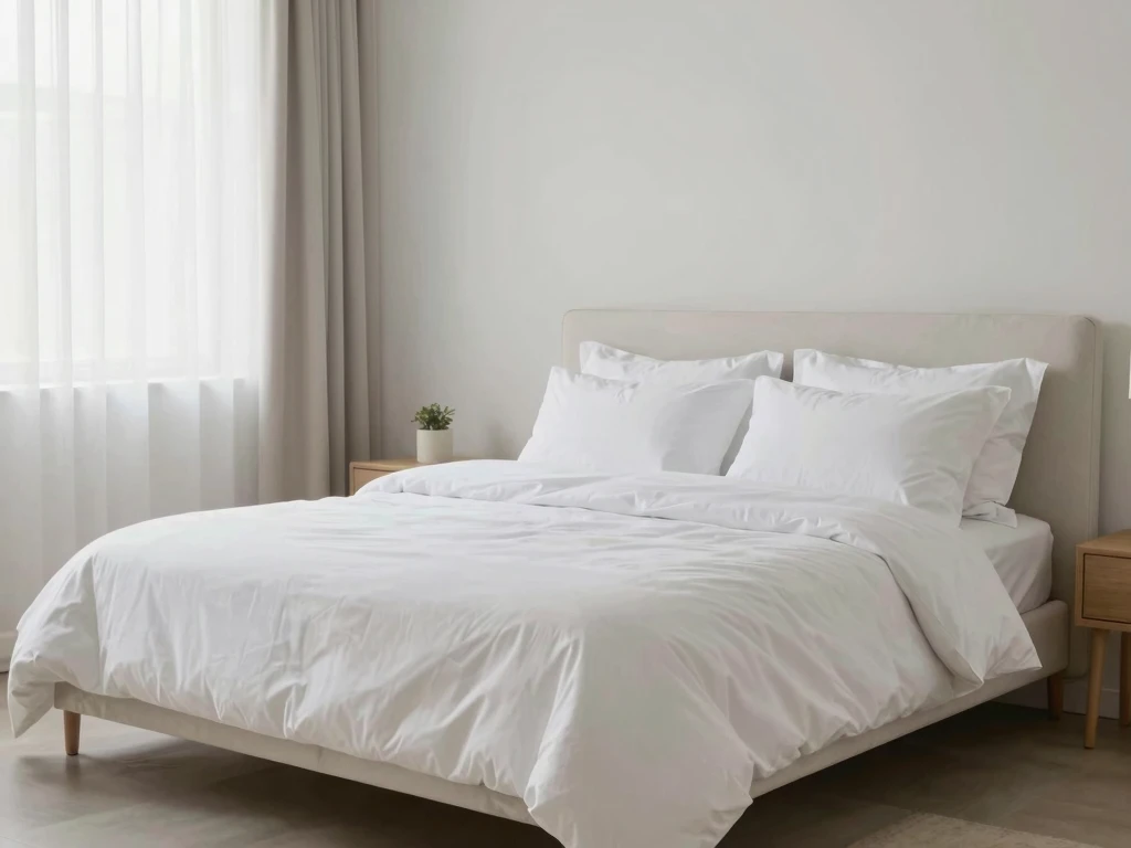 Serene slaapkamer met luxe beddengoed